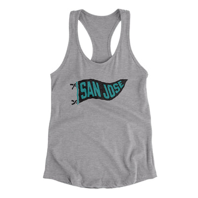 San Jose Pennant Women's Racerback Tank-Heather Grey-Allegiant Goods Co. Vintage Sports Apparel