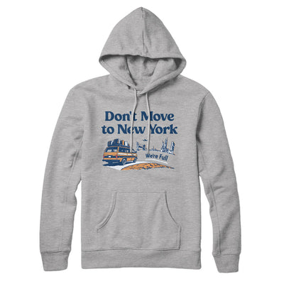 Don't Move To New York Hoodie-Heather Grey-Allegiant Goods Co. Vintage Sports Apparel