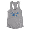 Detroit's Number 1 Fan Women's Racerback Tank-Heather Grey-Allegiant Goods Co. Vintage Sports Apparel