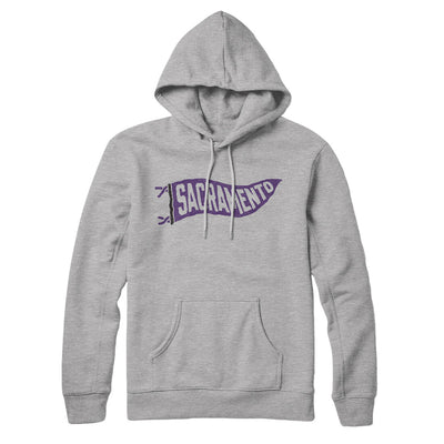 Sacramento Pennant Hoodie-Heather Grey-Allegiant Goods Co. Vintage Sports Apparel