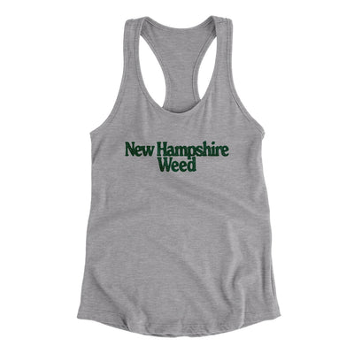 New Hampshire Weed Women's Racerback Tank-Heather Grey-Allegiant Goods Co. Vintage Sports Apparel