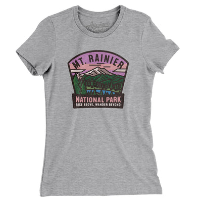 Mt. Rainier National Park Badge Women's T-Shirt-Heather Grey-Allegiant Goods Co. Vintage Sports Apparel