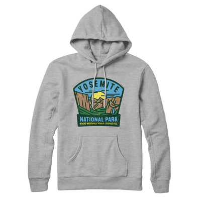 Yosemite National Park Badge Hoodie-Heather Grey-Allegiant Goods Co. Vintage Sports Apparel