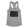 Colorado State Shape Text Women's Racerback Tank-Heather Grey-Allegiant Goods Co. Vintage Sports Apparel