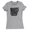 Arkansas State Shape Text Women's T-Shirt-Heather Grey-Allegiant Goods Co. Vintage Sports Apparel