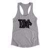 Iowa State Shape Text Women's Racerback Tank-Heather Grey-Allegiant Goods Co. Vintage Sports Apparel