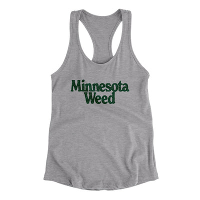 Minnesota Weed Women's Racerback Tank-Heather Grey-Allegiant Goods Co. Vintage Sports Apparel