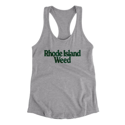 Rhode Island Weed Women's Racerback Tank-Heather Grey-Allegiant Goods Co. Vintage Sports Apparel