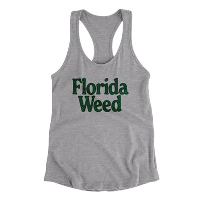 Florida Weed Women's Racerback Tank-Heather Grey-Allegiant Goods Co. Vintage Sports Apparel