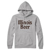 Illinois Beer Hoodie-Heather Grey-Allegiant Goods Co. Vintage Sports Apparel