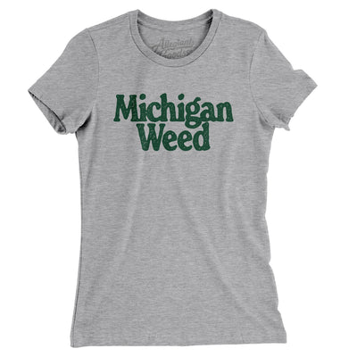 Michigan Weed Women's T-Shirt-Heather Grey-Allegiant Goods Co. Vintage Sports Apparel