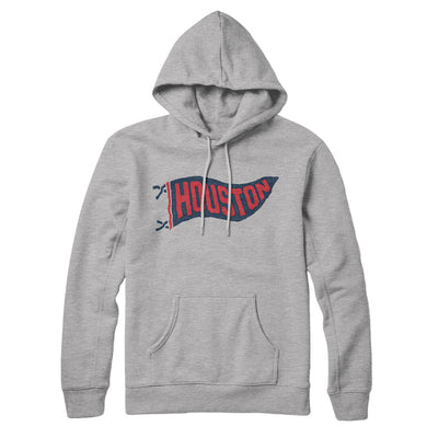 Houston Pennant Hoodie-Heather Grey-Allegiant Goods Co. Vintage Sports Apparel