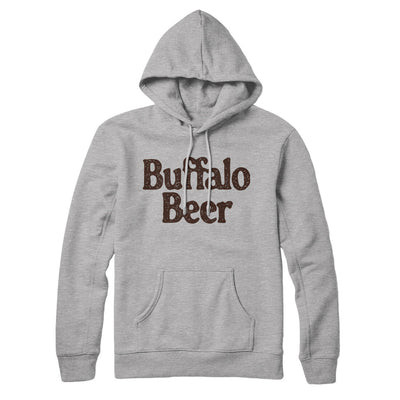 Buffalo Beer Hoodie-Heather Grey-Allegiant Goods Co. Vintage Sports Apparel