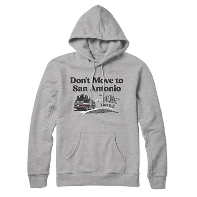 Don't Move To San Antonio Hoodie-Heather Grey-Allegiant Goods Co. Vintage Sports Apparel