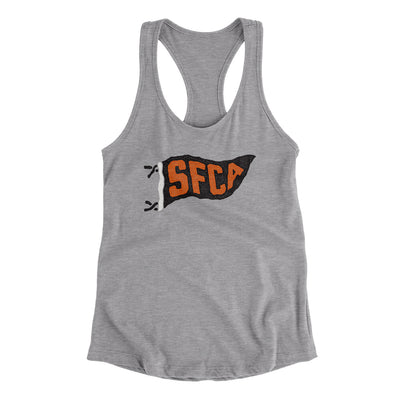 Sfca Pennant Women's Racerback Tank-Heather Grey-Allegiant Goods Co. Vintage Sports Apparel