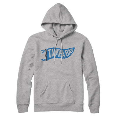 Tampa Bay Pennant Hoodie-Heather Grey-Allegiant Goods Co. Vintage Sports Apparel