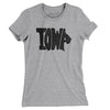 Iowa State Shape Text Women's T-Shirt-Heather Grey-Allegiant Goods Co. Vintage Sports Apparel