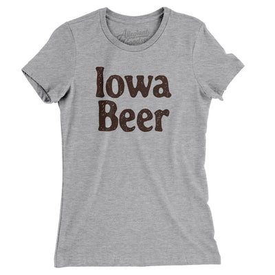 Iowa Beer Women's T-Shirt-Heather Grey-Allegiant Goods Co. Vintage Sports Apparel