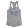 Tampa's Number 1 Fan Women's Racerback Tank-Heather Grey-Allegiant Goods Co. Vintage Sports Apparel