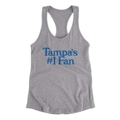 Tampa's Number 1 Fan Women's Racerback Tank-Heather Grey-Allegiant Goods Co. Vintage Sports Apparel