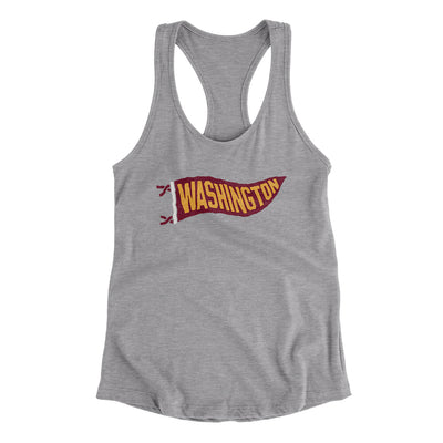 Washington Pennant Women's Racerback Tank-Heather Grey-Allegiant Goods Co. Vintage Sports Apparel