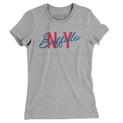 Buffalo Ny Overprinted Women's T-Shirt-Heather Grey-Allegiant Goods Co. Vintage Sports Apparel