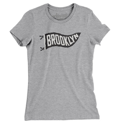 Brooklyn Pennant Women's T-Shirt-Heather Grey-Allegiant Goods Co. Vintage Sports Apparel