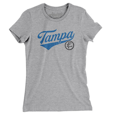 Tampa Vintage Script Women's T-Shirt-Heather Grey-Allegiant Goods Co. Vintage Sports Apparel