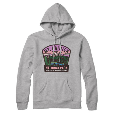 Mt. Rainier National Park Badge Hoodie-Heather Grey-Allegiant Goods Co. Vintage Sports Apparel
