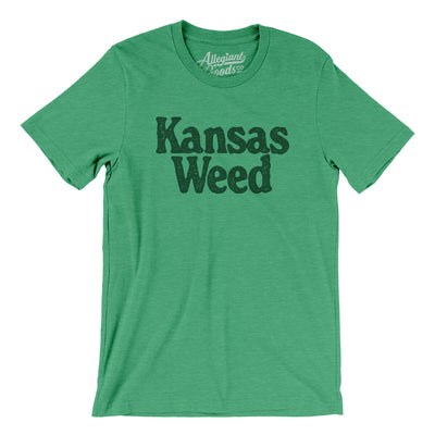 Kansas Weed Men/Unisex T-Shirt-Heather Kelly-Allegiant Goods Co. Vintage Sports Apparel