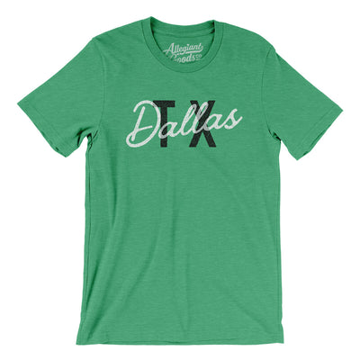 Dallas Tx Overprinted Men/Unisex T-Shirt-Heather Kelly-Allegiant Goods Co. Vintage Sports Apparel