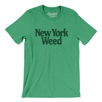 New York Weed Men/Unisex T-Shirt-Heather Kelly-Allegiant Goods Co. Vintage Sports Apparel