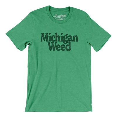 Michigan Weed Men/Unisex T-Shirt-Heather Kelly-Allegiant Goods Co. Vintage Sports Apparel