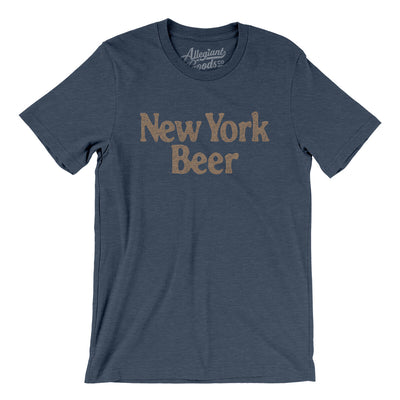 New York Beer Men/Unisex T-Shirt-Heather Navy-Allegiant Goods Co. Vintage Sports Apparel