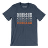 Chicago Repeat Men/Unisex T-Shirt-Heather Navy-Allegiant Goods Co. Vintage Sports Apparel