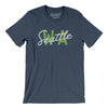 Seattle Wa Overprinted Men/Unisex T-Shirt-Heather Navy-Allegiant Goods Co. Vintage Sports Apparel