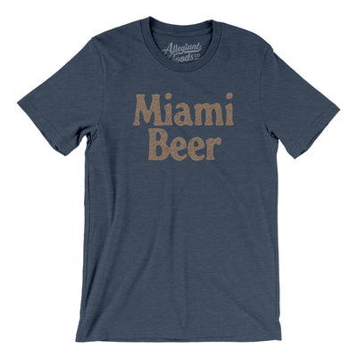 Miami Beer Men/Unisex T-Shirt-Heather Navy-Allegiant Goods Co. Vintage Sports Apparel