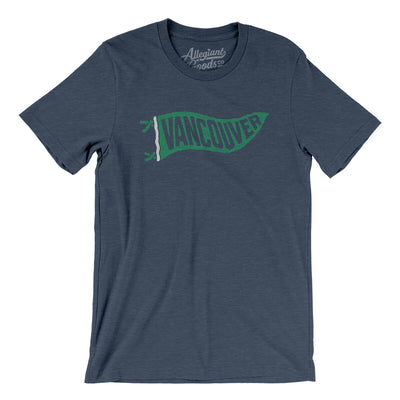 Vancouver Pennant Men/Unisex T-Shirt-Heather Navy-Allegiant Goods Co. Vintage Sports Apparel