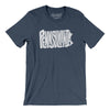 Pennsylvania State Shape Text Men/Unisex T-Shirt-Heather Navy-Allegiant Goods Co. Vintage Sports Apparel