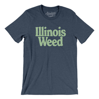 Illinois Weed Men/Unisex T-Shirt-Heather Navy-Allegiant Goods Co. Vintage Sports Apparel