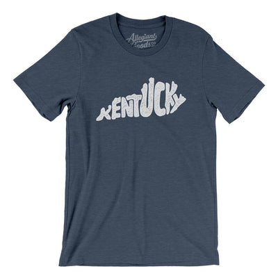 Kentucky State Shape Text Men/Unisex T-Shirt-Heather Navy-Allegiant Goods Co. Vintage Sports Apparel