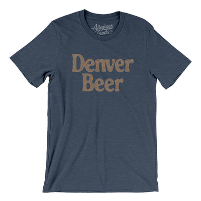 Denver Beer Men/Unisex T-Shirt-Heather Navy-Allegiant Goods Co. Vintage Sports Apparel