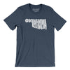 Oklahoma State Shape Text Men/Unisex T-Shirt-Heather Navy-Allegiant Goods Co. Vintage Sports Apparel