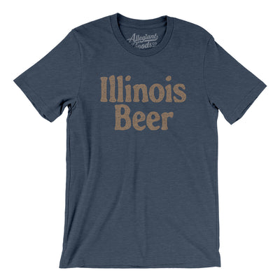 Illinois Beer Men/Unisex T-Shirt-Heather Navy-Allegiant Goods Co. Vintage Sports Apparel