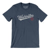 Washington Dc Vintage Script Men/Unisex T-Shirt-Heather Navy-Allegiant Goods Co. Vintage Sports Apparel