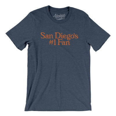 San Diego's Number 1 Fan Men/Unisex T-Shirt-Heather Navy-Allegiant Goods Co. Vintage Sports Apparel