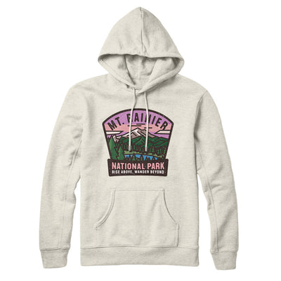 Mt. Rainier National Park Badge Hoodie-Heather Oatmeal-Allegiant Goods Co. Vintage Sports Apparel