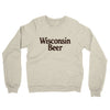 Wisconsin Beer Midweight French Terry Crewneck Sweatshirt-Heather Oatmeal-Allegiant Goods Co. Vintage Sports Apparel