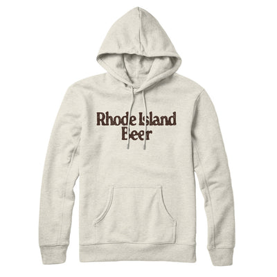 Rhode Island Beer Hoodie-Heather Oatmeal-Allegiant Goods Co. Vintage Sports Apparel