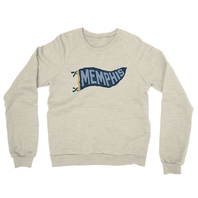 Memphis Pennant Midweight French Terry Crewneck Sweatshirt-Heather Oatmeal-Allegiant Goods Co. Vintage Sports Apparel